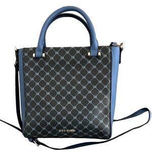 LIKE NEW! SPOTLESS! STEVE MADDEN BKIA NAVY BLUE SHOPPER CROSSBODY TOTE HANDBAG